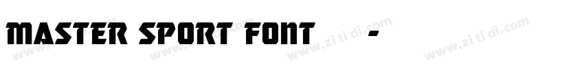 Master Sport Font 英文字体转换